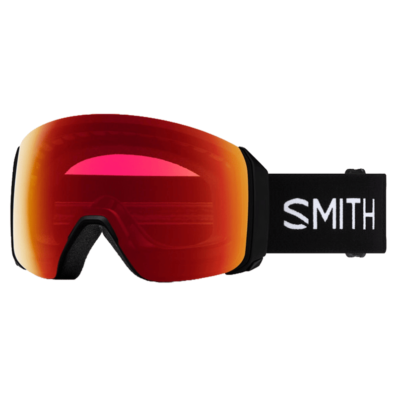 Main view of the Smith 4D MAG XL Goggles in Black, Photochromic Red Mirror lens, unisex model