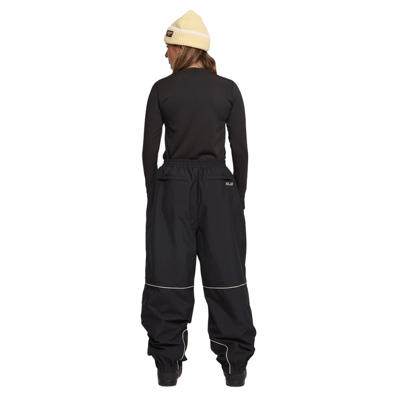Back view of women wearing the Rojo Nine Oh Ski Pants - Womens in True Black.