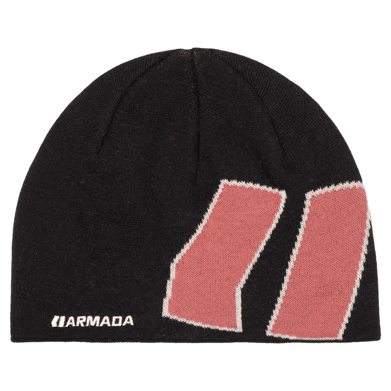 Main view of the Armada AR Skull Beanie in Black colourway, unisex's model