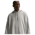 Main view of the Nike Sportswear Club Hoodie in Dark Grey Heather colourway, unisex model