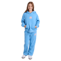 Full-body view of the Eve Girl Sport Club Hoodie in Blue colourway, girls's model