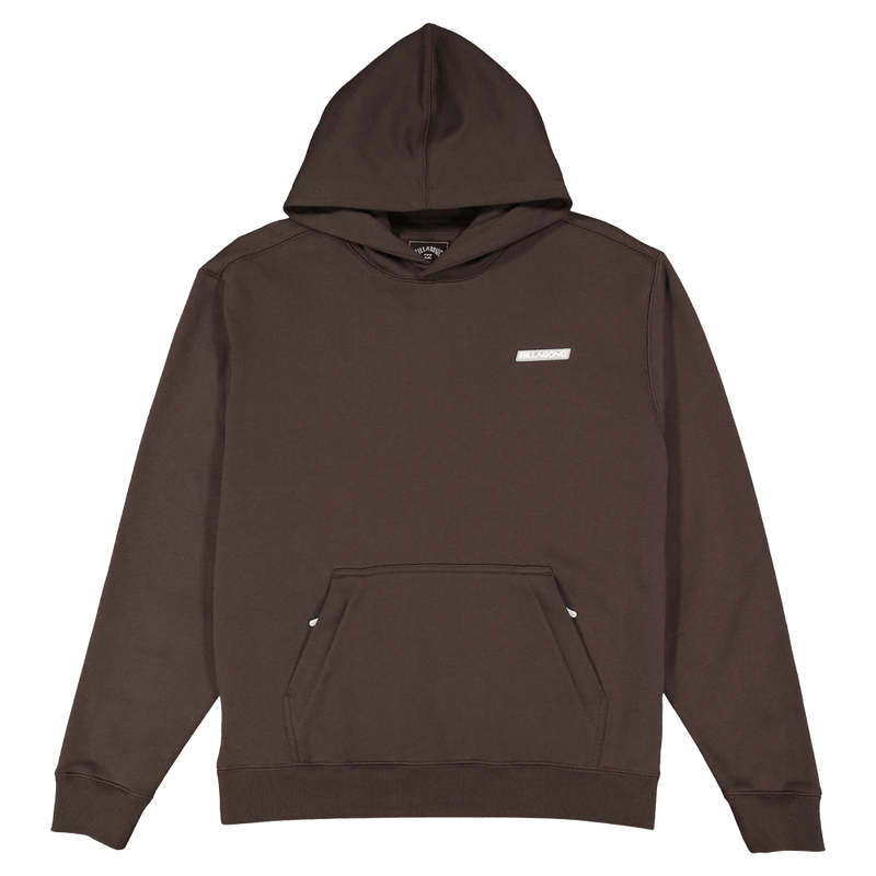 Front view of the Billabong Adiv Slant Pop Hoodie  in Chocolate
