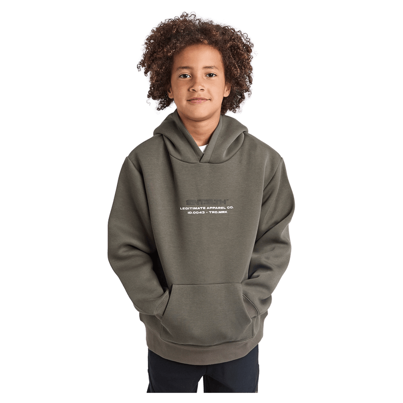 Front view of the St Goliath Freestyle Hoodie in Khaki colourway, kids's model