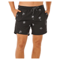 Front view of the Rip Curl Fun Times Shorts in Washed Black colourway, men's model