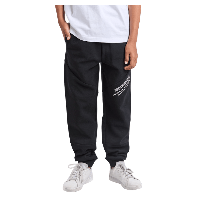 Front view of the St Goliath Freestyle Track Pant in Black colourway, kids's model