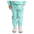 Front view of the Eve Girl Sport Club Track Pant in Mint colourway, toddler's model