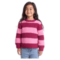 Front view of the Eve Girl Daria Knit Jumper in Canberry colourway, toddler's model
