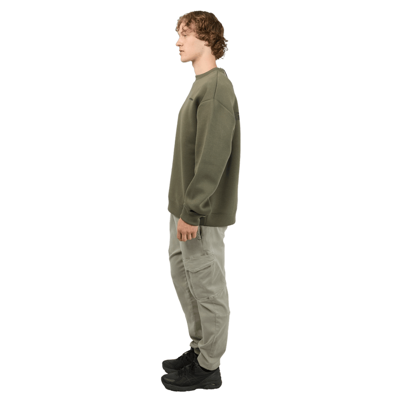 Side view of the St. Goliath Sensor Crew in Khaki colourway, men's model