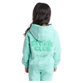 Back view of the Eve Girl Sport Club Hoodie in Mint colourway, toddler's model