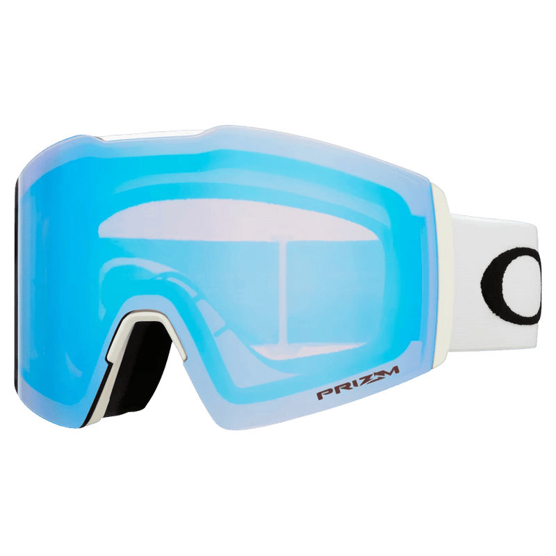 Main view of the Oakley Fall Line XL Goggles in Matte White, Prizm Sapphire lens, unisex model