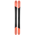 Base view of the Blizzard Canvas 100 Ski 2027, featuring orange tips and tails with a black base through the midsection.