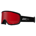 Main view of the Giro Cruz AF Goggles in Stacked Black, Amber Scarlett lens, unisex model