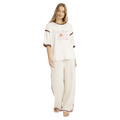 Front view of women wearing the Billabong Back To It Trackpants - Womens in Salt Crystal