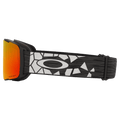 Side view of the Oakley Line Miner Pro XL Goggles in Black Reinforce, Prizm Torch and Iced lens, unisex model