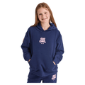 Front view of the Eve Girl Sport Club Hoodie in Navy colourway, girls's model