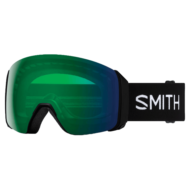 Main view of the Smith 4D MAG XL Goggles in Black, Everyday Green Mirror lens, unisex model