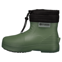 Side view of the Fubuki Niseko 3.0 Low in Olive featuring a contrast black cuff with upper elastic toggle adjustment