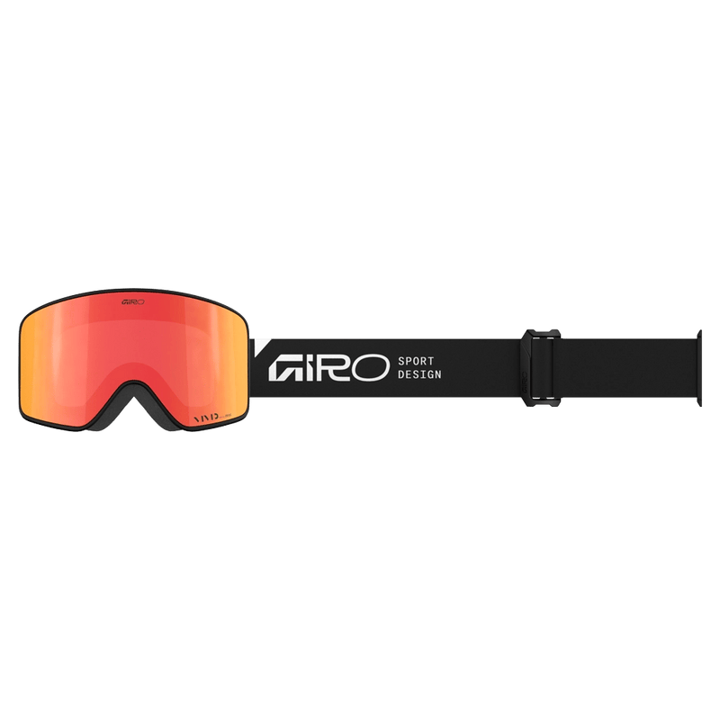 Strap view of the Giro Method II Goggles in Stacked Black, Ember lens, unisex model