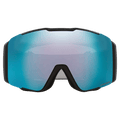 Front view of the Oakley Line Miner Pro XM Goggles in Matte Black, Prizm Sapphire and Iced lens, unisex model