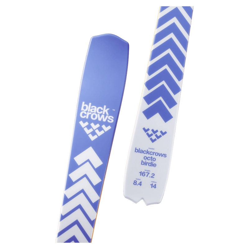 Close view of the Black Crows OCTO BIRDIE Skis,  26/27 unisex's model