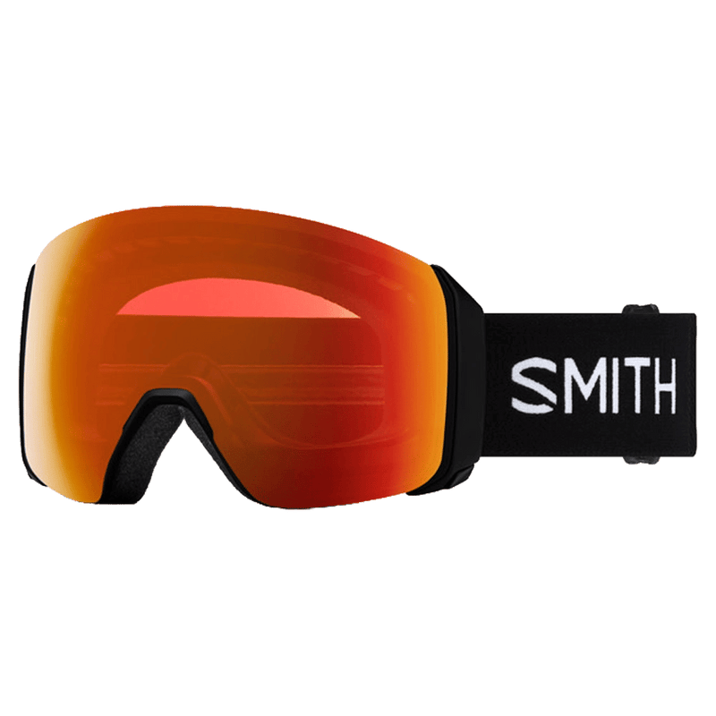 Main view of the Smith 4D MAG XL Goggles in Black, Everyday Red Mirror lens, unisex model