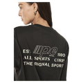 Back Close view of the PE NATION Glide Longsleeve Top Caviar Tops,  26/27 Womens's model
