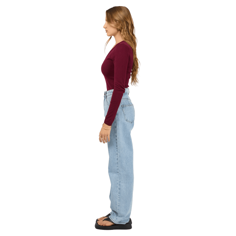 Ashton Knit Vee L/S Top - Womens