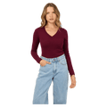 Ashton Knit Vee L/S Top - Womens