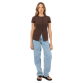 Button Up Short Sleeve Tee - Womens