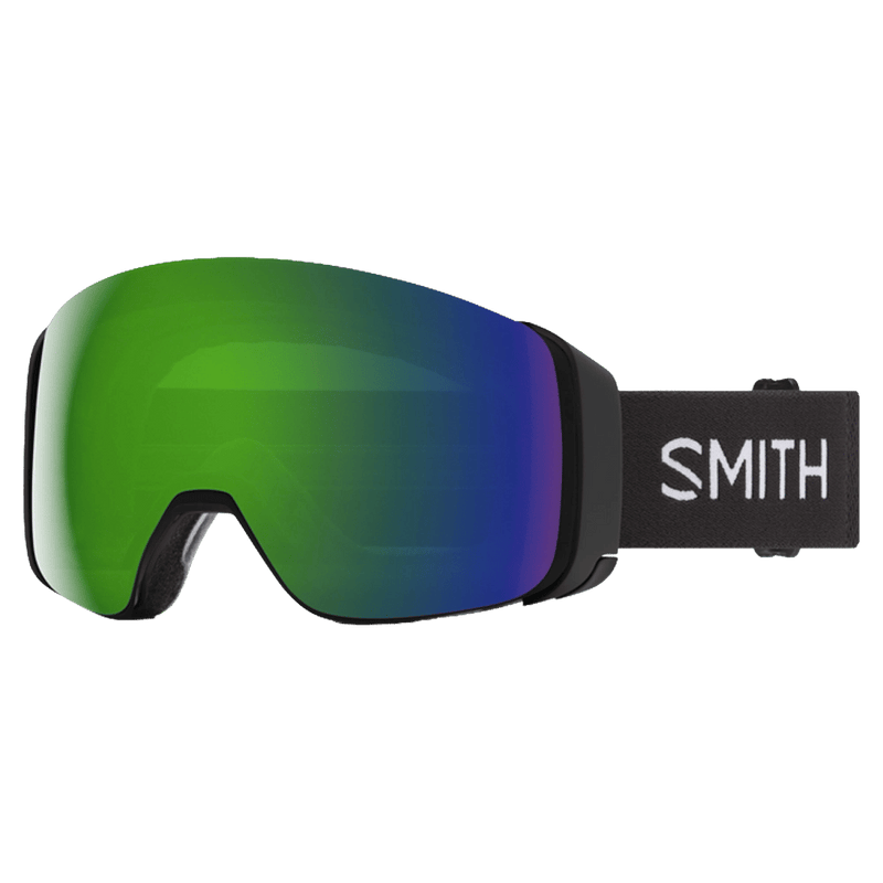 Main view of the Smith 4D MAG Goggles in Black, Sun Green Mirror lens, unisex model