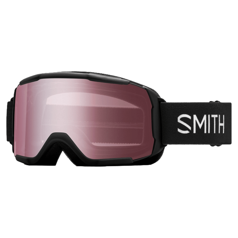 Main view of the Smith Daredavil Goggles in Black, Ignitor Mirror lens, kids model