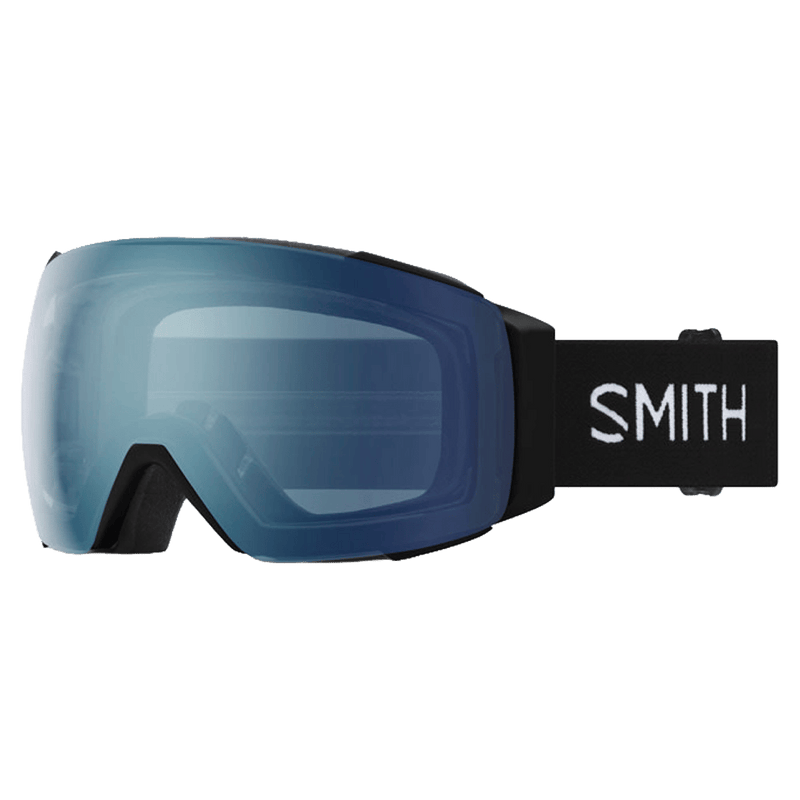 Main view of the Smith I/O Mag Goggles in Black, Everyday Blue Mirror lens, unisex model