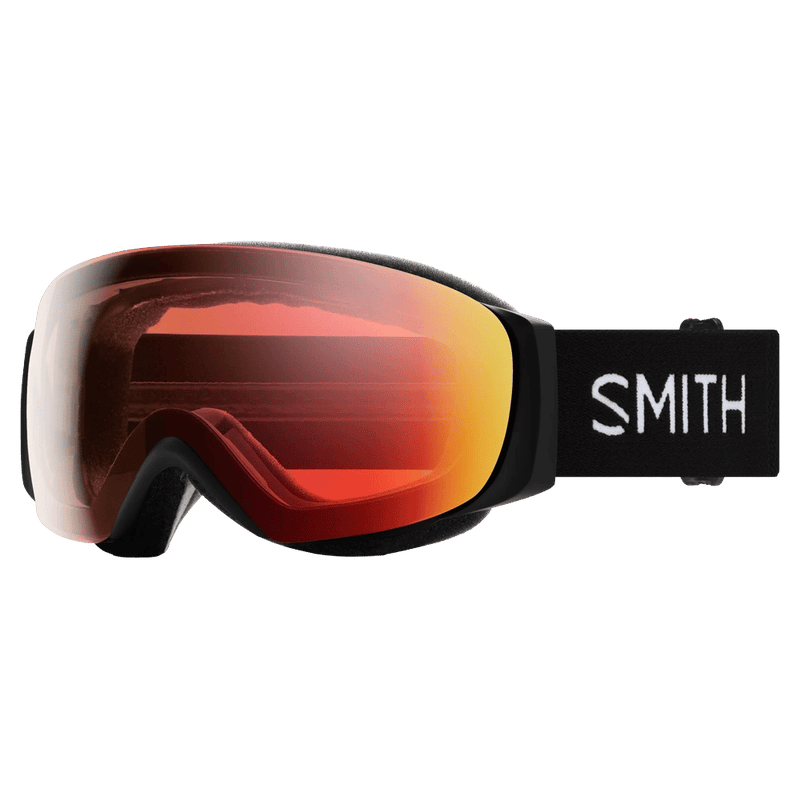 Main view of the Smith IO Mag S Goggles in Black, ChromaPop Pro Photochromic Red Mirror lens, unisex model