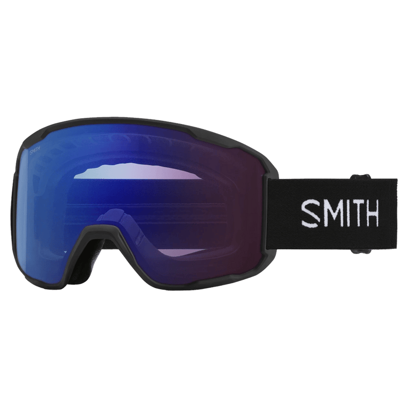 Main view of the Smith Preview Goggles in Black, ChromaPop Photochromic Rose Flash lens, unisex model