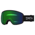 Main view of the Smith Preview Goggles in Black, ChromaPop Everyday Green Mirror lens, unisex model