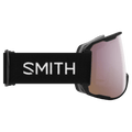 Side view of the Smith Preview Goggles in Black, ChromaPop Everyday Rose Gold Mirror lens, unisex model
