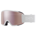 Main view of the Smith Squad S Goggles in White Vapor, ChromaPop Everyday Rose GoldMirror lens, unisex model