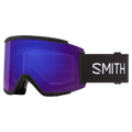 Main view of the Smith Squad XL Goggles in Black, ChromaPop Everyday Violet Mirror lens, unisex model