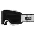 Main view of the Smith Squad XL Goggles in White Fade Out, ChromaPop Sun Black lens, unisex model