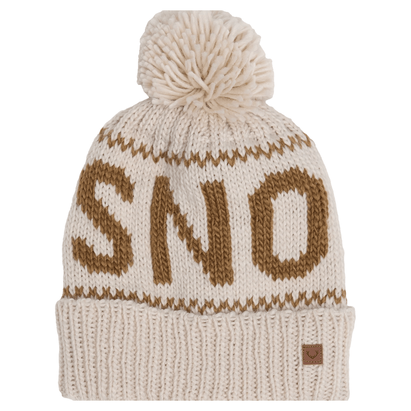 Front view of Rojo Sno Beanie - Womens in White Cap Grey