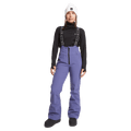 Front view of women wearing theRojo Softshell High Rise Ski Pants - Womens in colour Skipper Blue