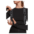 Front view of women wearing theRojo Softshell High Rise Ski Pants - Womens in colour True Black