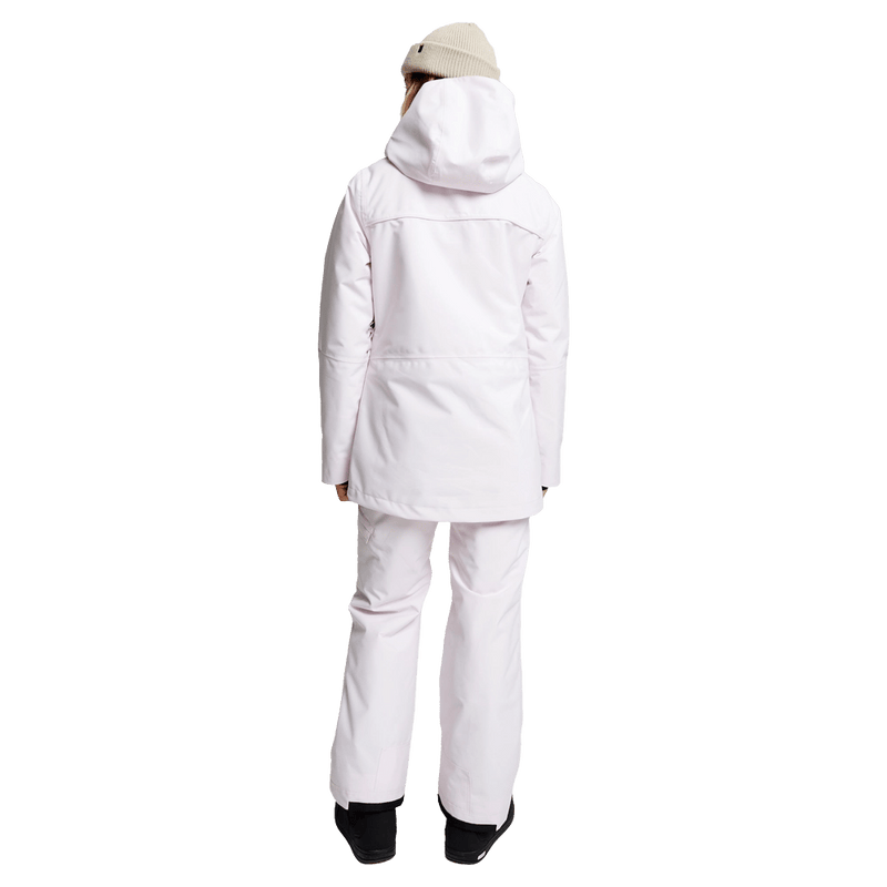 Back view of a women in the Rojo Super Nova Ski Jacket - Womens in Festive Bloom