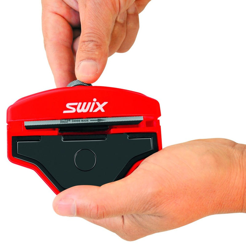 Swix Multi Edger tuning tool in hard red plastic with silver metal files and dial