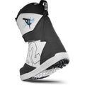 White and black Thirtytwo Lashed Double BOA Snowboard Boots with blue graphics and a large 32 logo on the side.