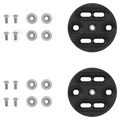 Union Ultra Mini Disc snowboard binding hardware kit with two black mounting discs, eight silver screws, and washers.