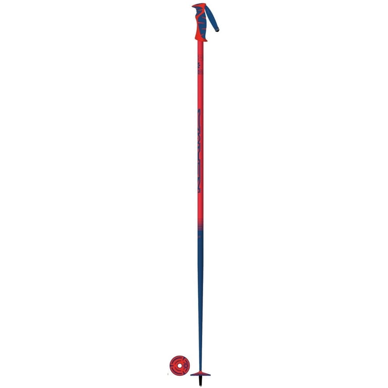 Kerma Vector Ski Pole with red and blue shaft, red and blue baskets and red and blue handles, blue straps