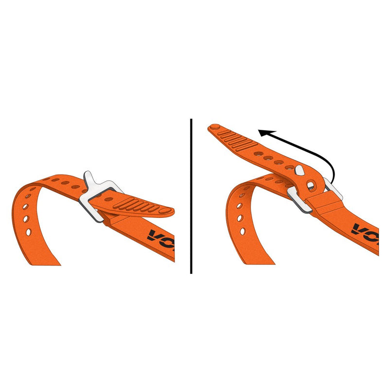 How to picture showing how to adjust the buckle with the strap