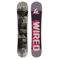 Wired Arc Snowboard with a black and white samurai top graphic and a neon pink and orange logo on the dark base.