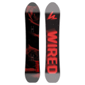 Wired 2027 Seeker Womens Snowboard featuring a black top sheet with red roses and a black base with bold red branding.